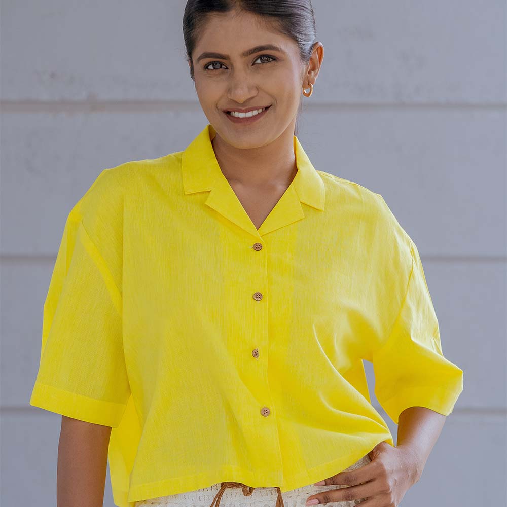 Yellow Cropped Shirt