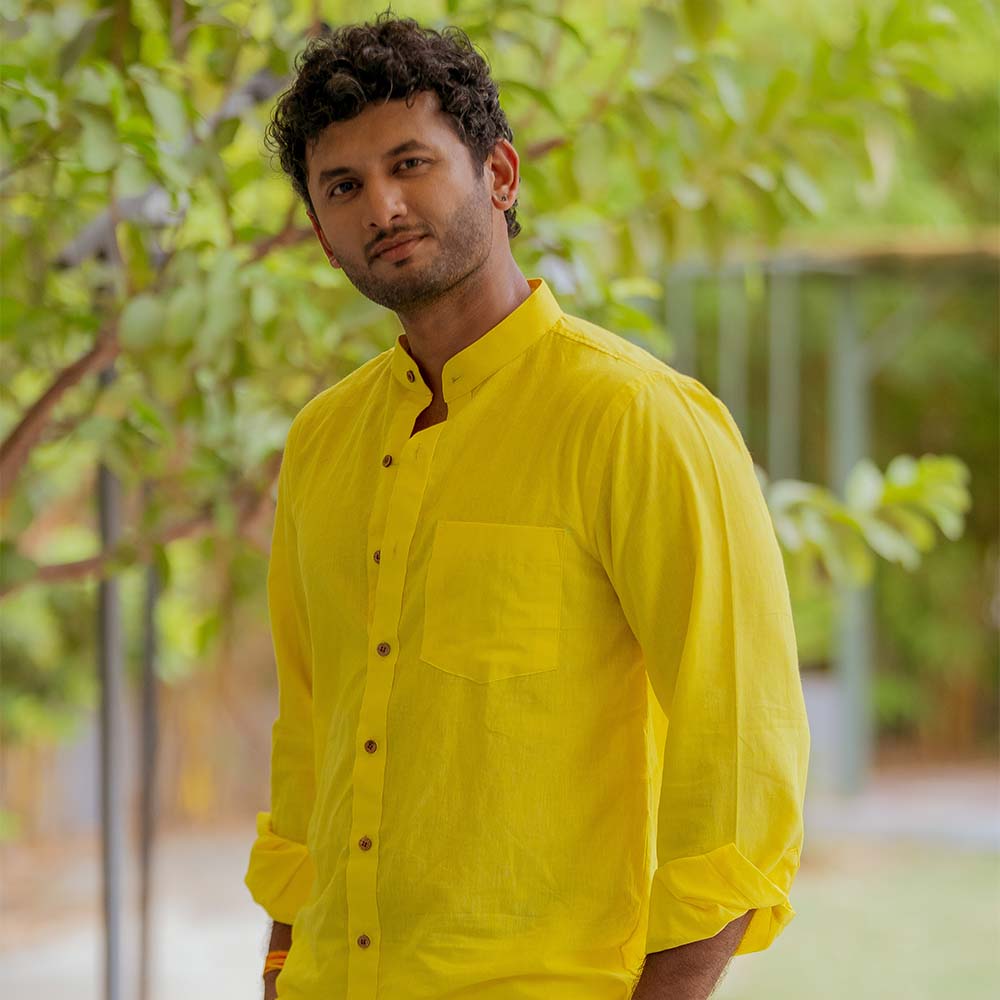 Yellow Mandarin Shirt