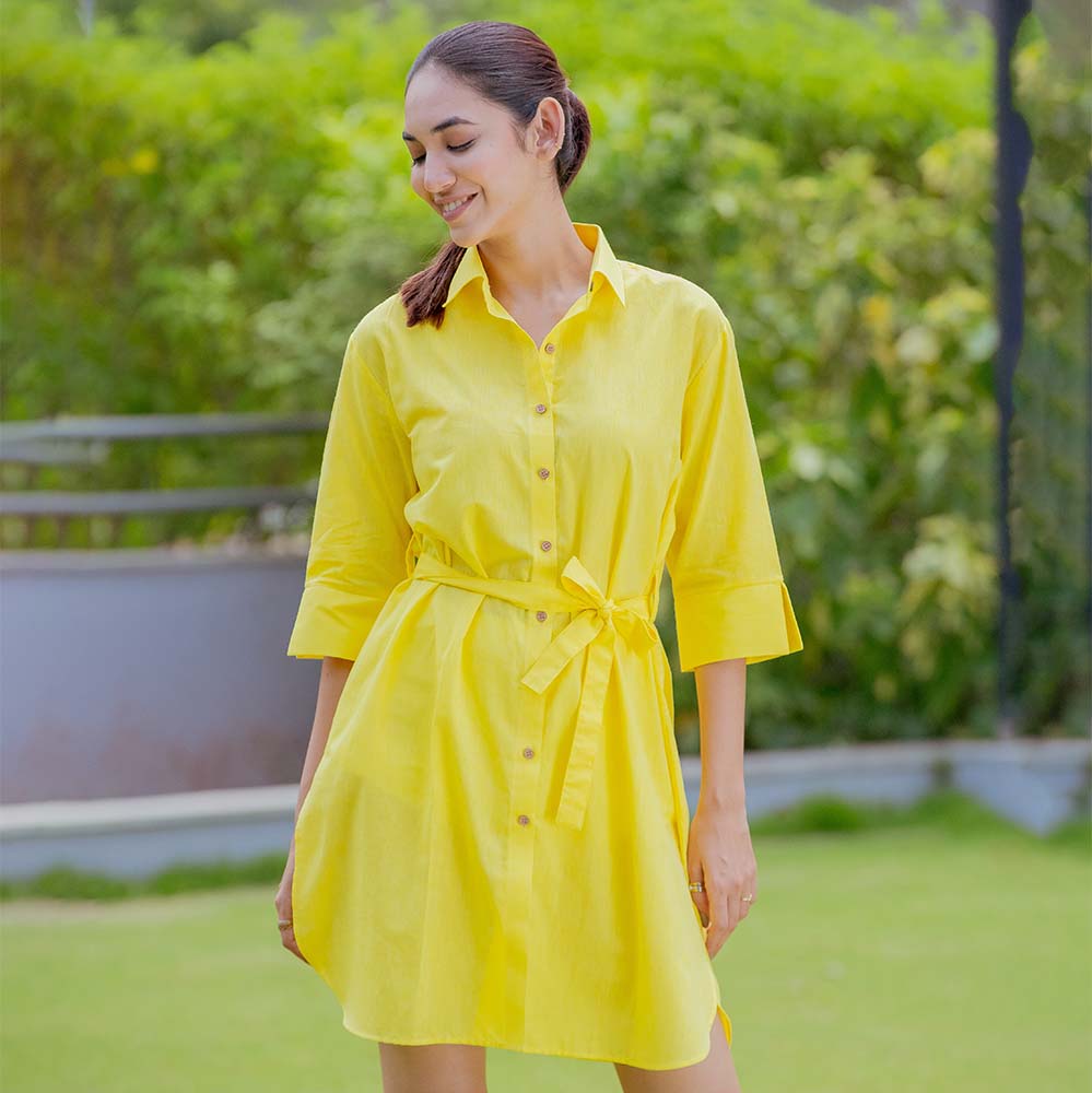 Yellow Shirt Dress