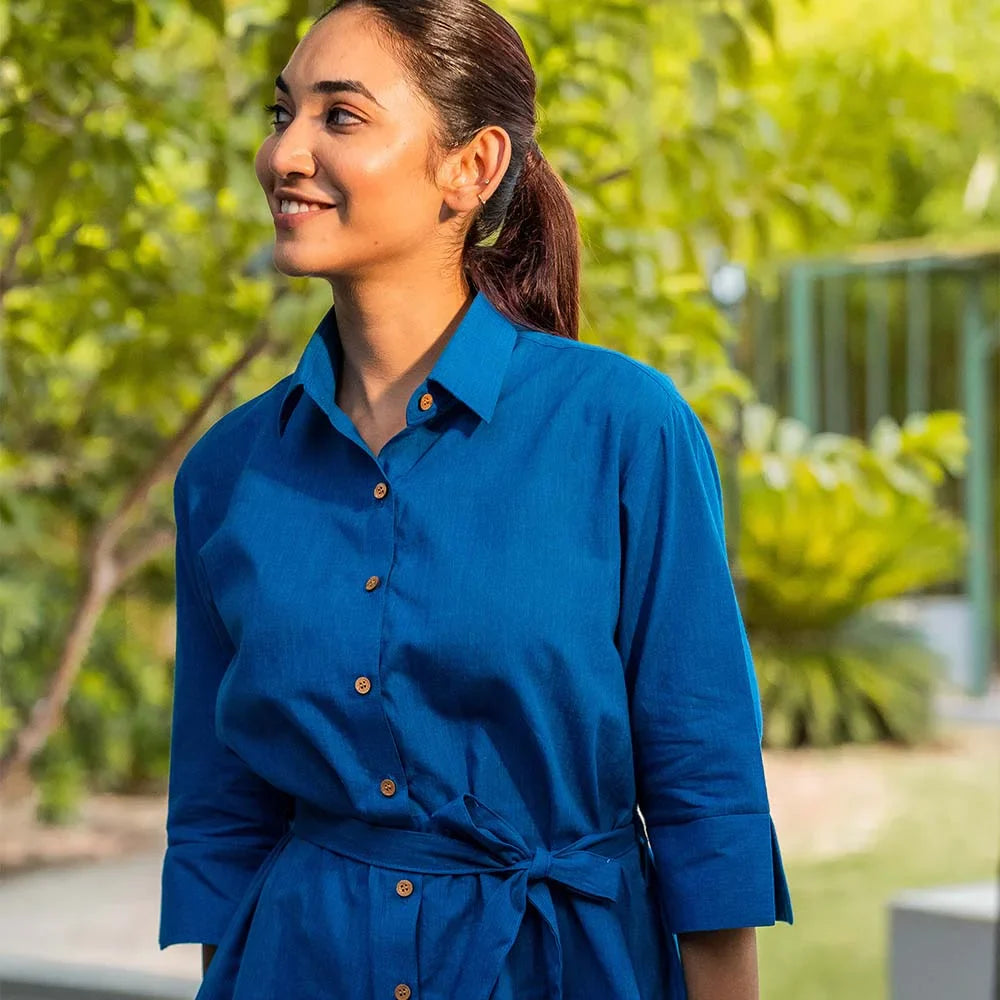 Blue Shirt Dress