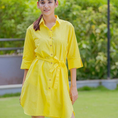 Yellow Shirt Dress