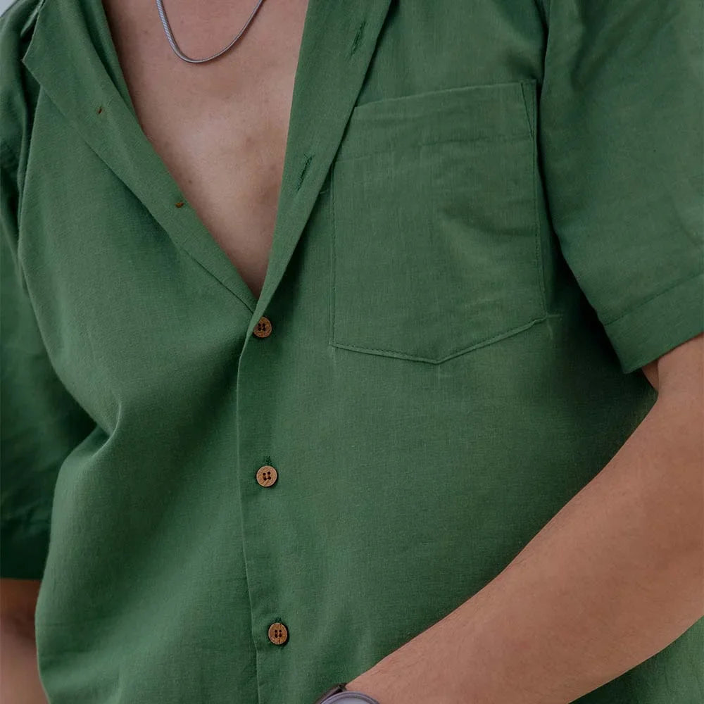 Dark Green Cuban Shirt