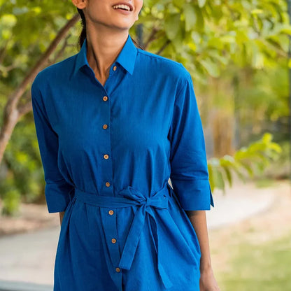 Blue Shirt Dress