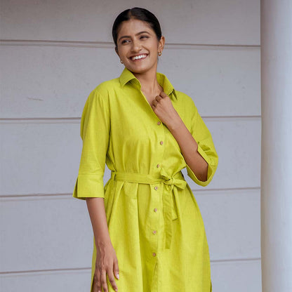 Lime Green Shirt Dress