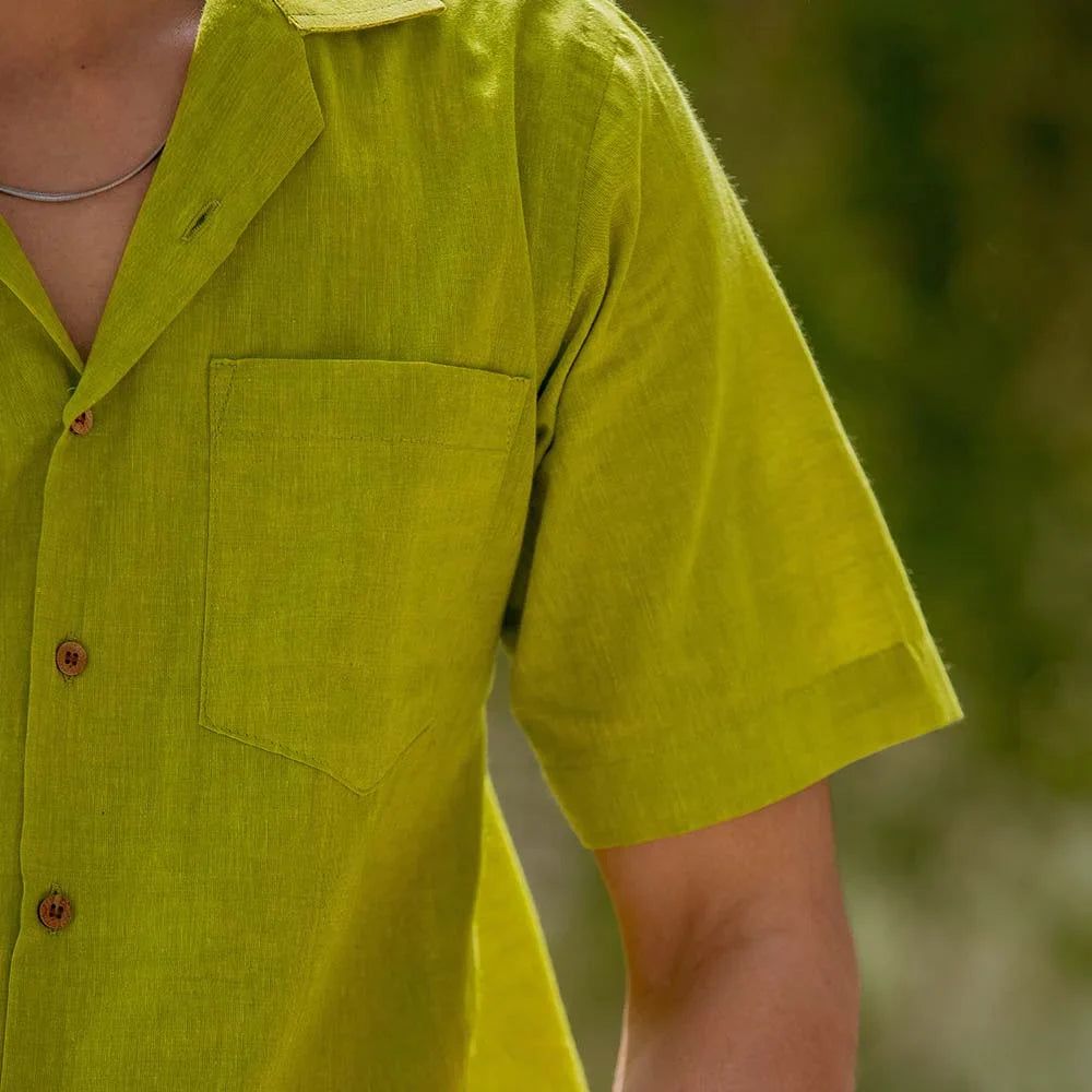 Lime Green Cuban Shirt