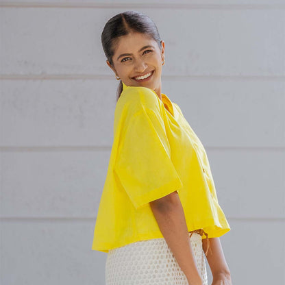 Yellow Cropped Shirt