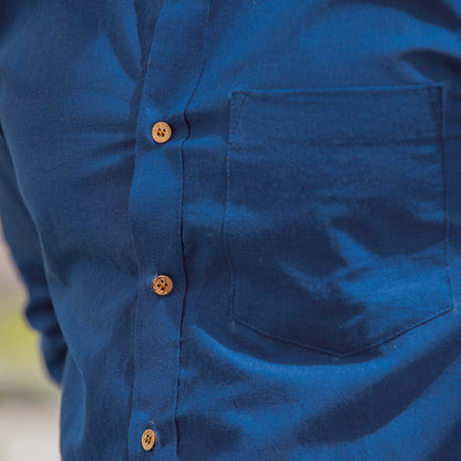 Dark Blue Mandarin Shirt