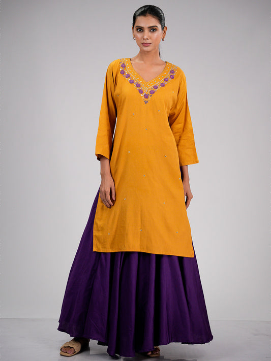 Inaayat Mustard Kurta Set